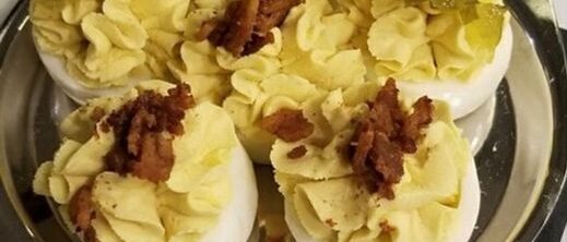 Bacon-Topped Stuffed Devilled Eggs